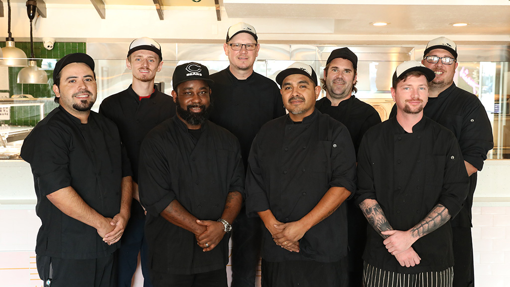 the talented team of chefs at Magnolias on the Bay